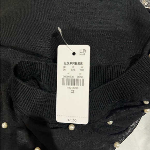 Express Black Top with Pearl Details - Picture 2 of 2